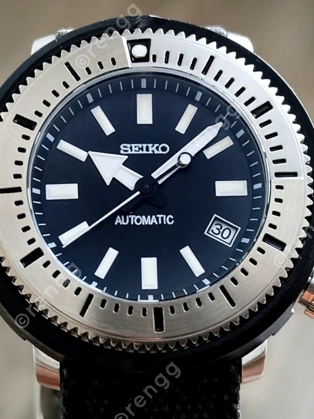 Seiko NH35A Automatic Tuna Canned Men's Dive Watch - Black Dial 24jewels Great